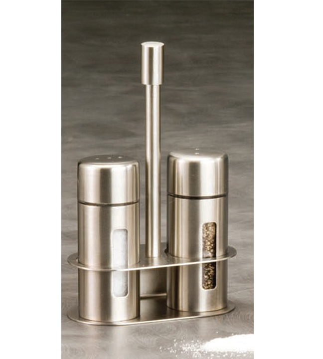 Stainless Steel Salt & Pepper Set 2.5"H